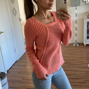 🪞 NEW coral knit long sleeve sweater